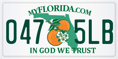 FL license plate 0475LB