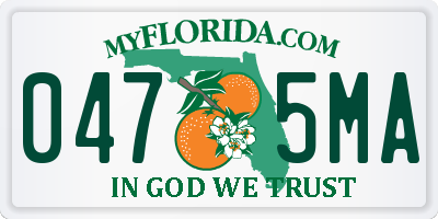 FL license plate 0475MA