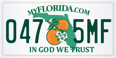 FL license plate 0475MF