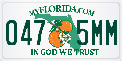 FL license plate 0475MM