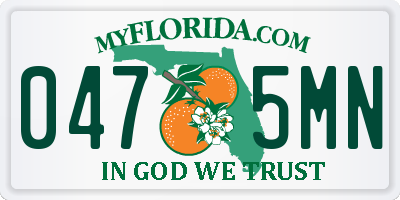 FL license plate 0475MN