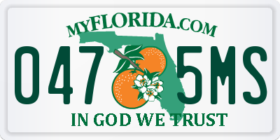 FL license plate 0475MS