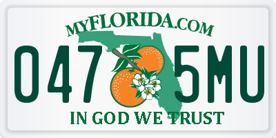 FL license plate 0475MU
