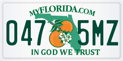 FL license plate 0475MZ