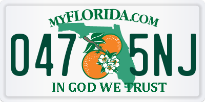 FL license plate 0475NJ