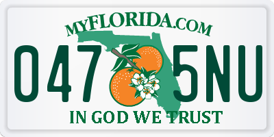 FL license plate 0475NU