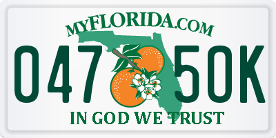 FL license plate 0475OK