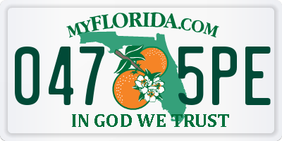 FL license plate 0475PE