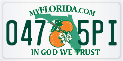 FL license plate 0475PI