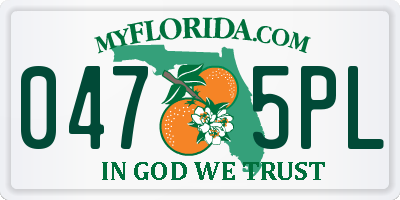FL license plate 0475PL