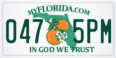 FL license plate 0475PM