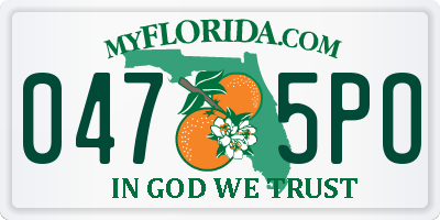 FL license plate 0475PO