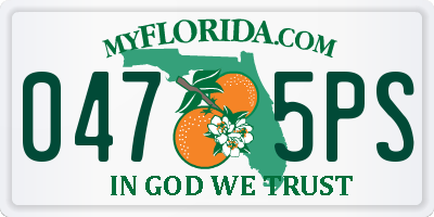 FL license plate 0475PS