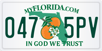 FL license plate 0475PV