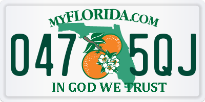 FL license plate 0475QJ
