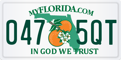 FL license plate 0475QT