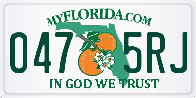 FL license plate 0475RJ
