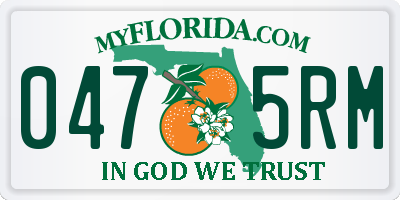 FL license plate 0475RM