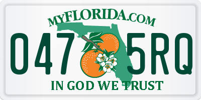 FL license plate 0475RQ