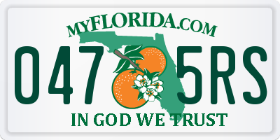 FL license plate 0475RS