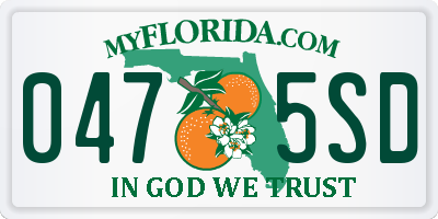 FL license plate 0475SD