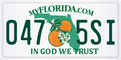 FL license plate 0475SI