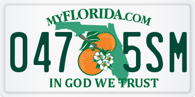 FL license plate 0475SM