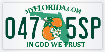 FL license plate 0475SP