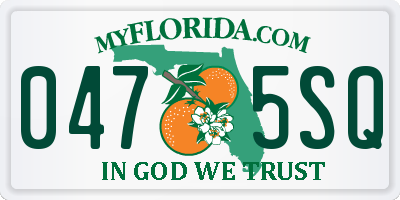 FL license plate 0475SQ
