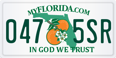 FL license plate 0475SR
