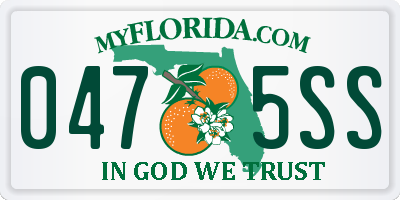 FL license plate 0475SS