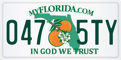 FL license plate 0475TY