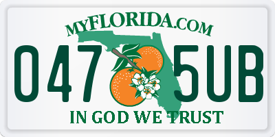 FL license plate 0475UB
