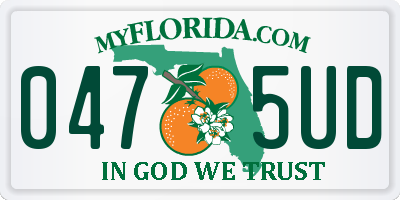 FL license plate 0475UD