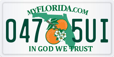 FL license plate 0475UI