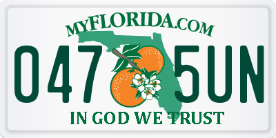 FL license plate 0475UN
