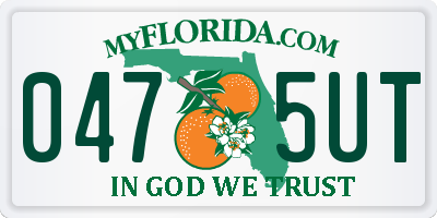 FL license plate 0475UT