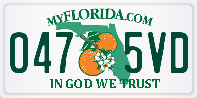 FL license plate 0475VD