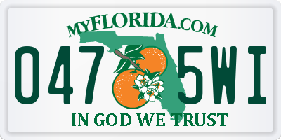 FL license plate 0475WI