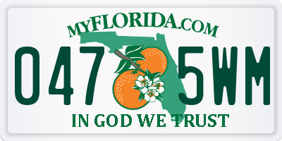 FL license plate 0475WM