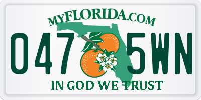 FL license plate 0475WN