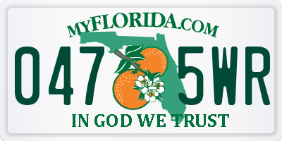 FL license plate 0475WR