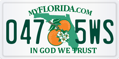 FL license plate 0475WS