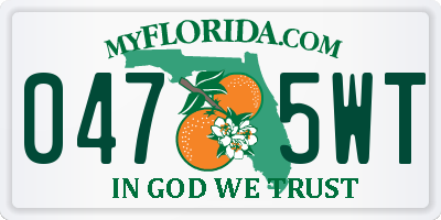 FL license plate 0475WT