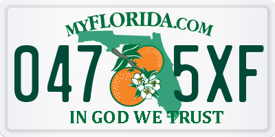 FL license plate 0475XF