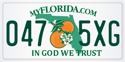 FL license plate 0475XG