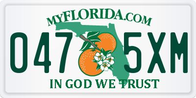 FL license plate 0475XM