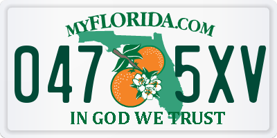 FL license plate 0475XV