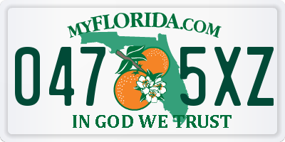 FL license plate 0475XZ