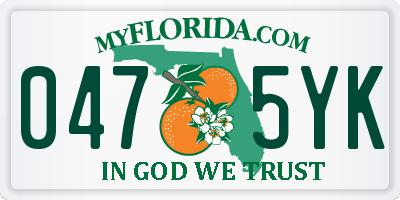 FL license plate 0475YK